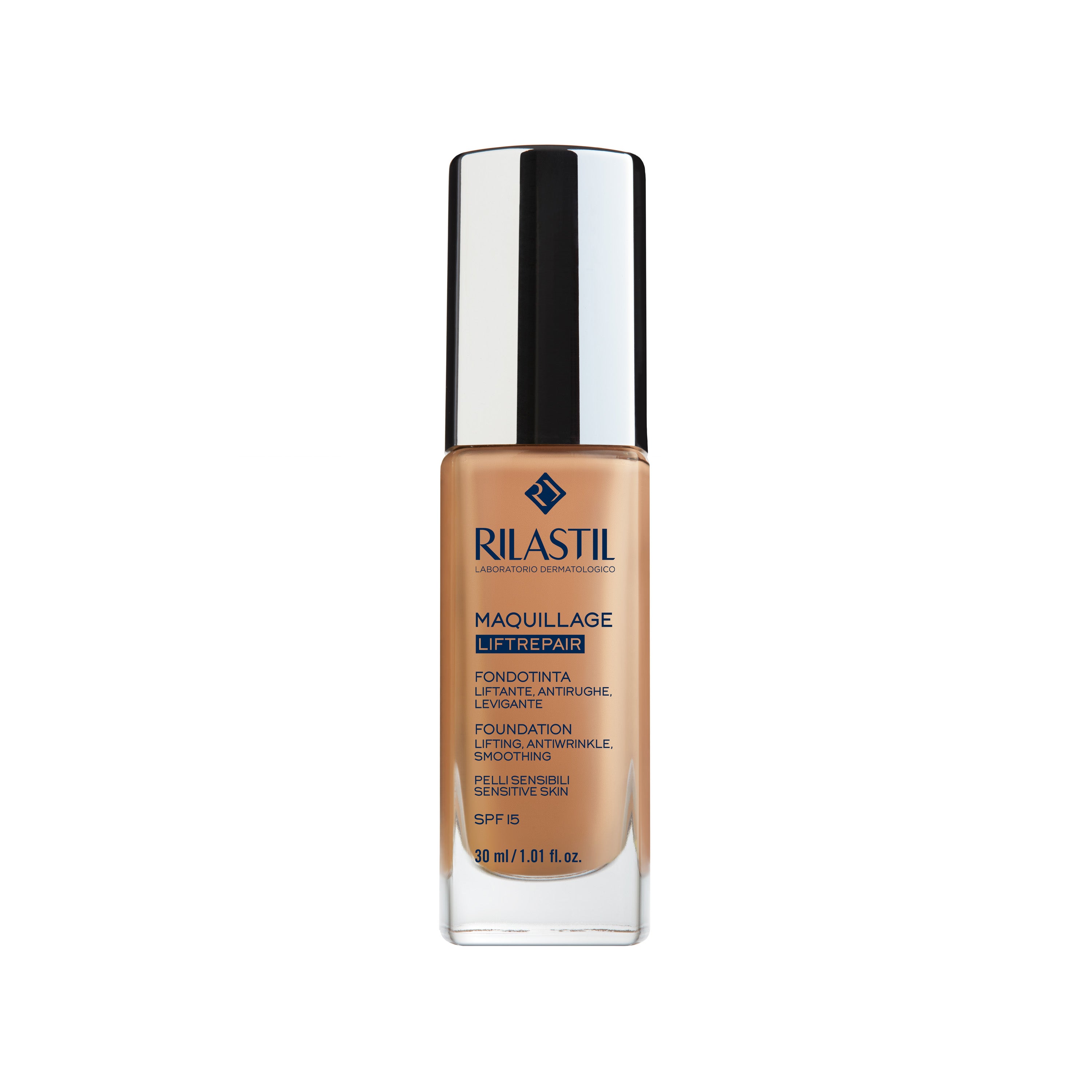 Rilastil Mattifying Foundation – Mattierendes Make-up Für Einen Ebenmäßigen Teint, Farbe 40 Sand